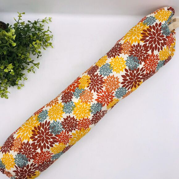 Grocery Bag Holder: Plastic Bag Organizer, Floral Dahlias Orange Yellow Blue - Picture 3 of 6